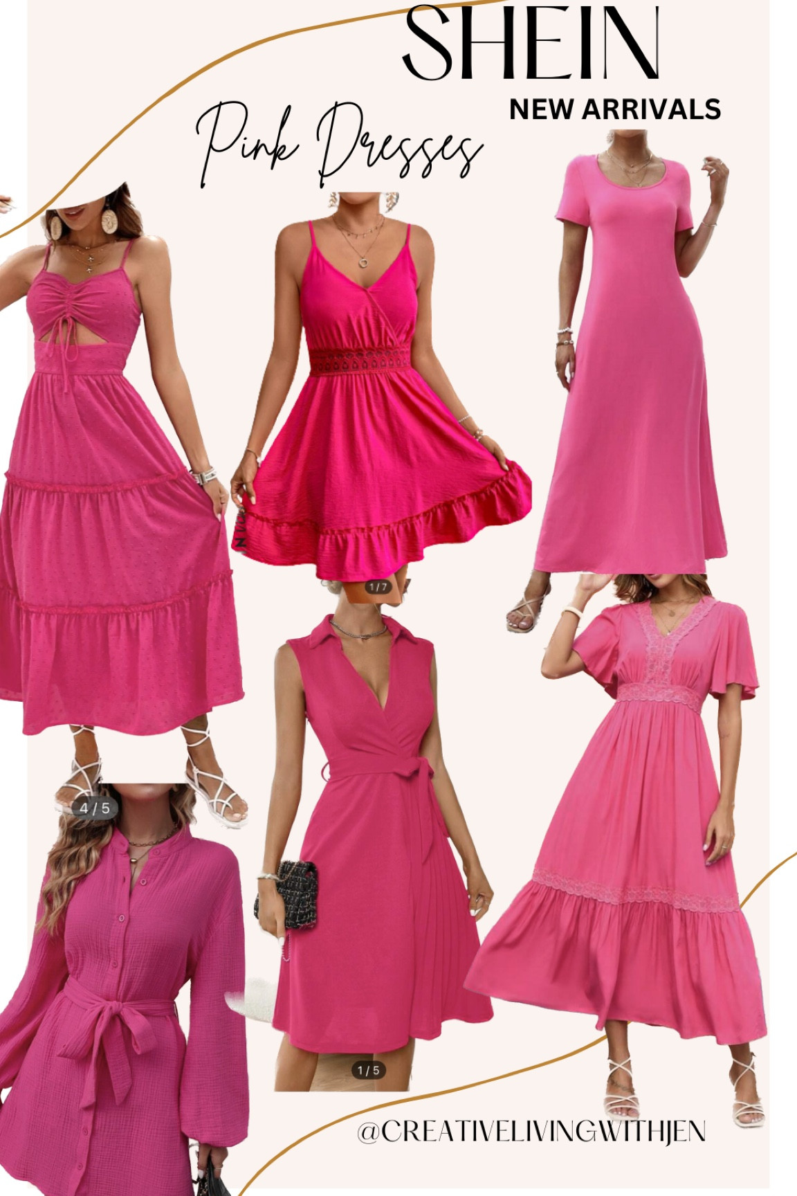 shein pink dress